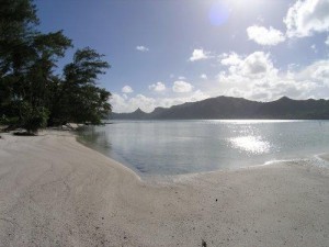 Le motu piscine au crépuscule