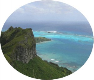 Raivavae depuis le sommet du mont Hiro