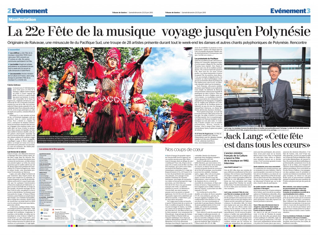 Article de la Tribune de Genève du 22 juin 2013